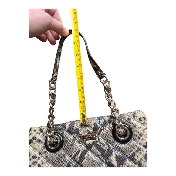 Kate Spade Maryann Quilted Snakeskin Chain Handle Shoulder Bag - Picture 12 of 13